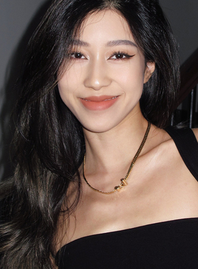 LOUVE纯银镀金复古鱼鳞扁身链