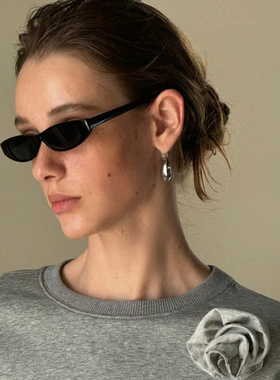 复古网红两色ins欧美朋克街D头复古小墨镜女男扁椭圆潮人款