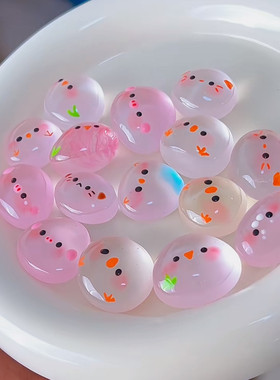 宠物石头彩色可以养的宠物石头网红海玻璃石头宠物解压桌面摆件女