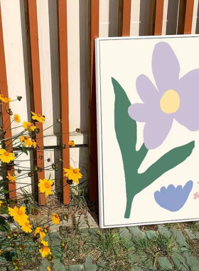 北欧治愈系装饰画餐厅小清新花朵绿植壁画桌面摆画民宿客栈挂画