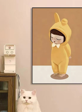 现代简约儿童房装饰画可爱女孩餐厅饭厅组合壁画温馨卧室床头挂画