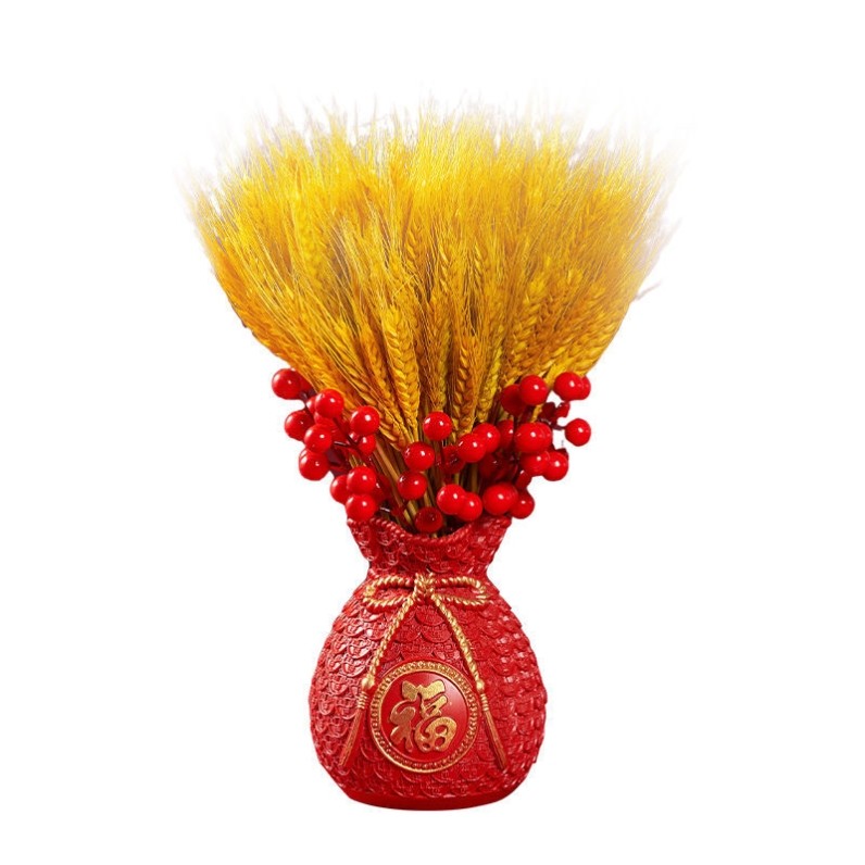 室内高档摆件招财转运金黄麦穗钱袋子花瓶开业柜台新房桌面小摆件,淘宝优惠券,粉丝福利购,淘宝优惠卷