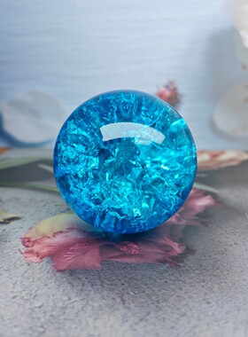 玻璃球大号水晶球彩色艺术玻璃球珠摆件P转运透明珠弹珠客厅装饰