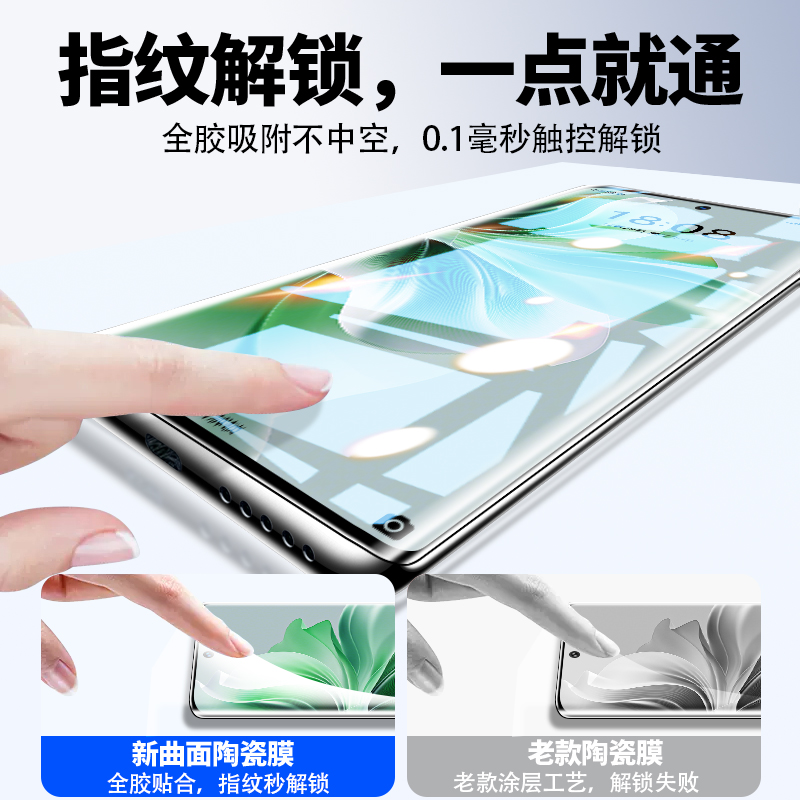 适用opporeno11手机膜reno11pro钢化膜全屏覆盖新款reno11pro+陶瓷防窥膜曲面屏por全包抗蓝光保护全胶软贴膜 - 图1