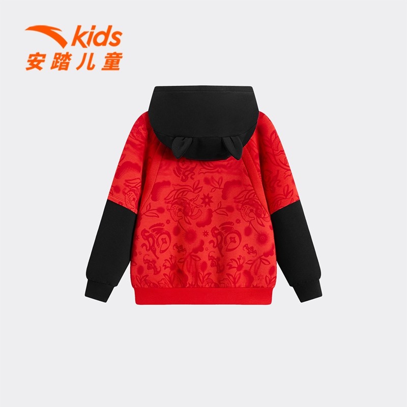 新年款安踏儿童男小童针织连帽套头衫2026年春新舒适亲肤男孩卫衣,淘宝优惠券,粉丝福利购,淘宝优惠卷