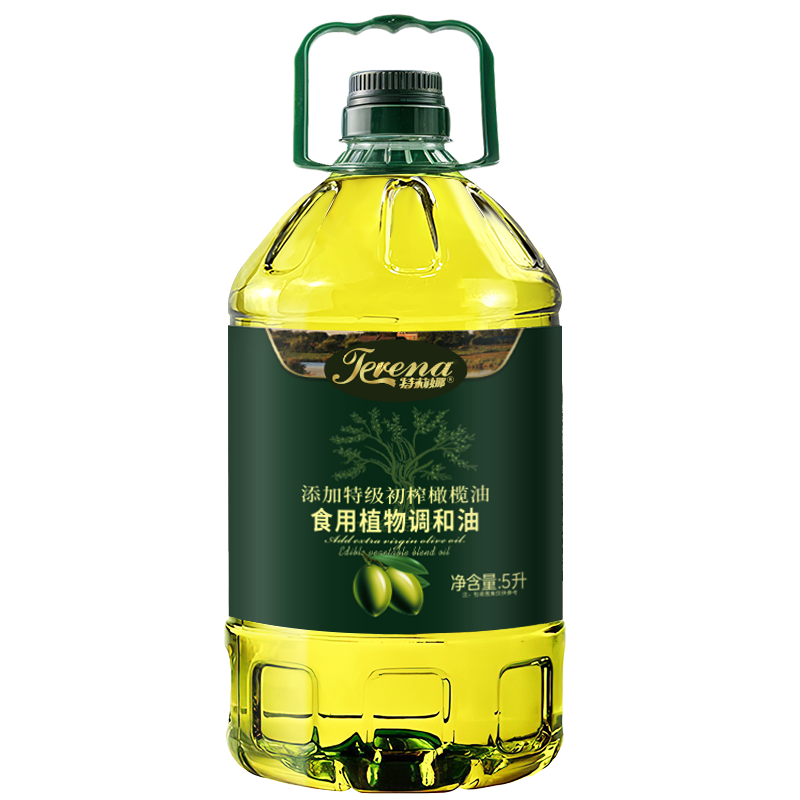 添加特级初榨橄榄油桶装家用商用炒菜橄榄原香5L约10斤