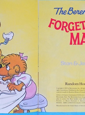 The Berenstain Bears Forget Their Manners by Stan Berenstain Jan Berenstain平装Random House贝伦斯坦熊忘记了他们的举止礼