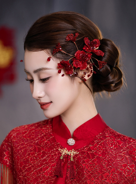 复古新中式花朵流苏新娘结婚发饰