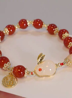 新中式玉兔ins风古风手链