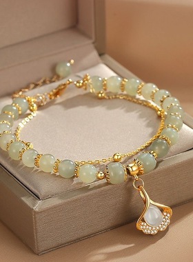 新中式水蜜桃仿珍珠手链女款ins小众设计手持手串女生闺蜜生日