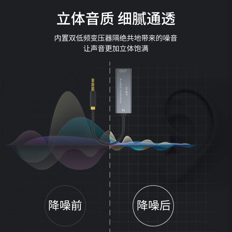 ULT-unite音频共地隔离器3.5mm音响噪音共地滤波器消除器信号干扰降噪去噪AUX电脑音箱音响功放车载电流声杂 - 图0