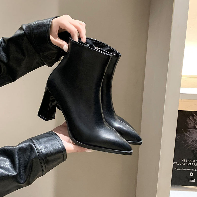 35-46码 大码女鞋44英伦短靴女41粗跟拉链百搭女靴42加棉马丁靴43,淘宝优惠券,粉丝福利购,淘宝优惠卷