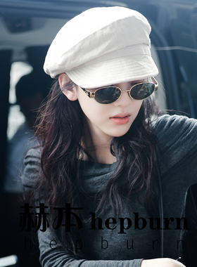 章若楠马思唯lisa同款墨镜女 复古金属椭圆太阳镜 可配近视眼镜