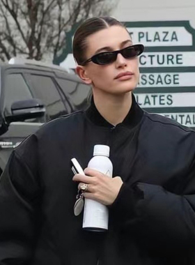 Hailey肯豆同款方框墨镜女 美式扁窄框欧美小众防紫外线可配近视