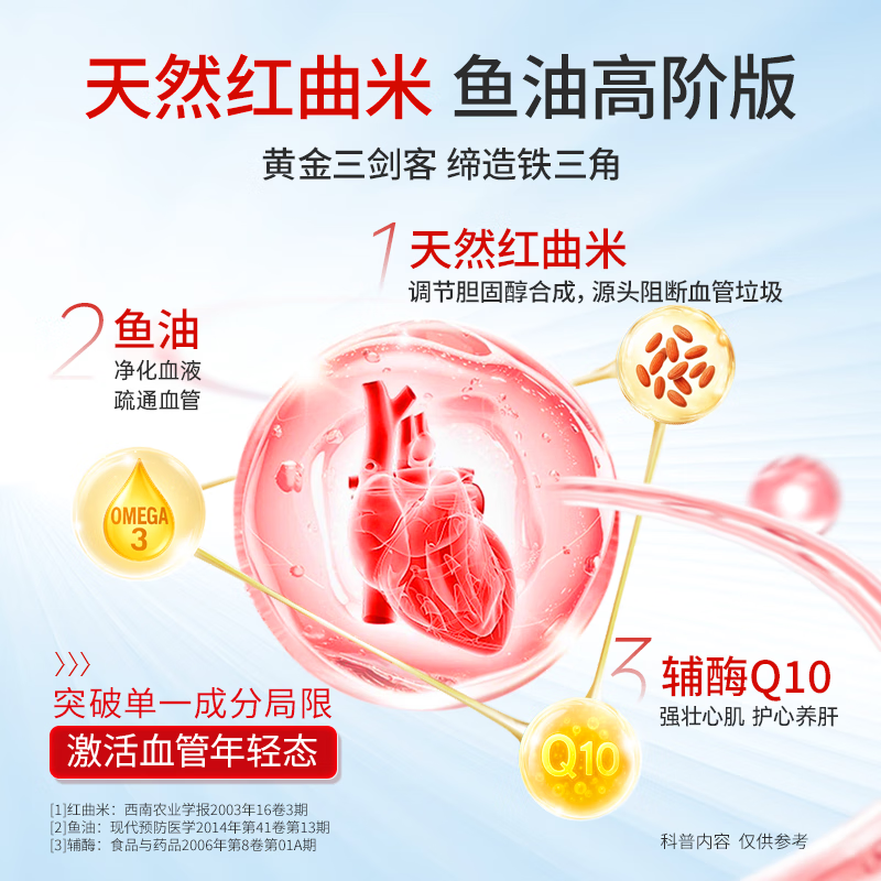 【自营】红凯撒胆固醇心血管金凯撒红鱼油辅酶Q10红曲米胶囊 90粒
