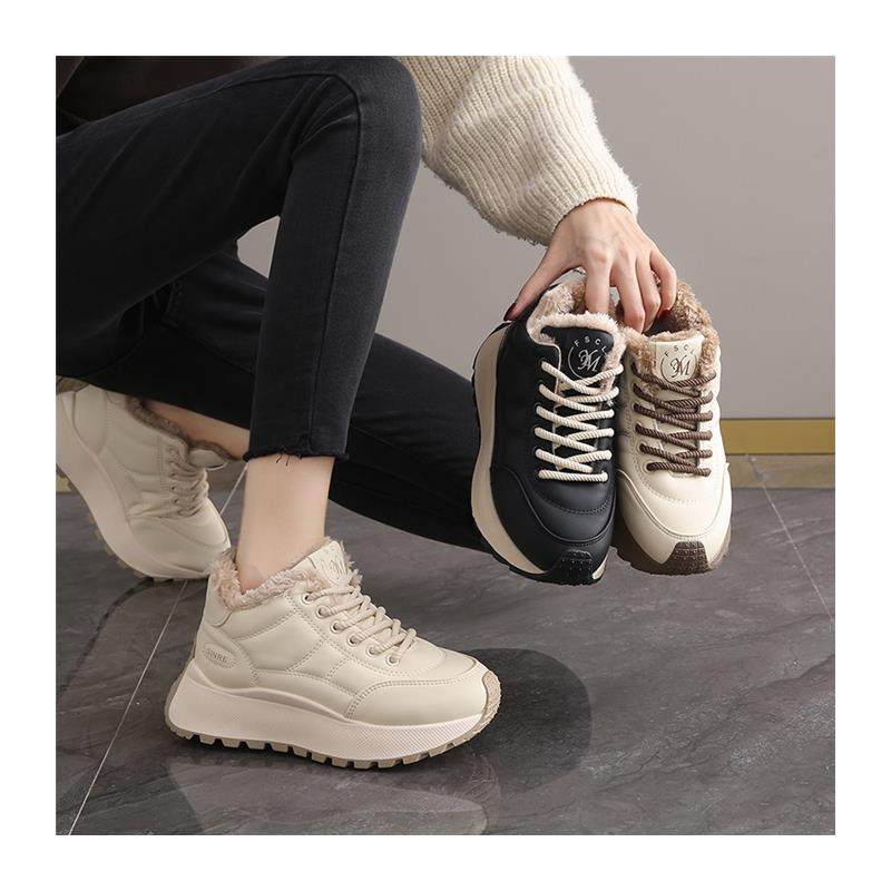 商场同款加绒休闲鞋女款2025冬季新款高帮保暖棉鞋厚底防滑阿甘鞋,淘宝优惠券,粉丝福利购,淘宝优惠卷