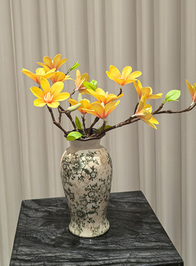 高级手感玉兰花仿真花假花婚庆幕墙布置餐桌婚房装饰品插花摆件