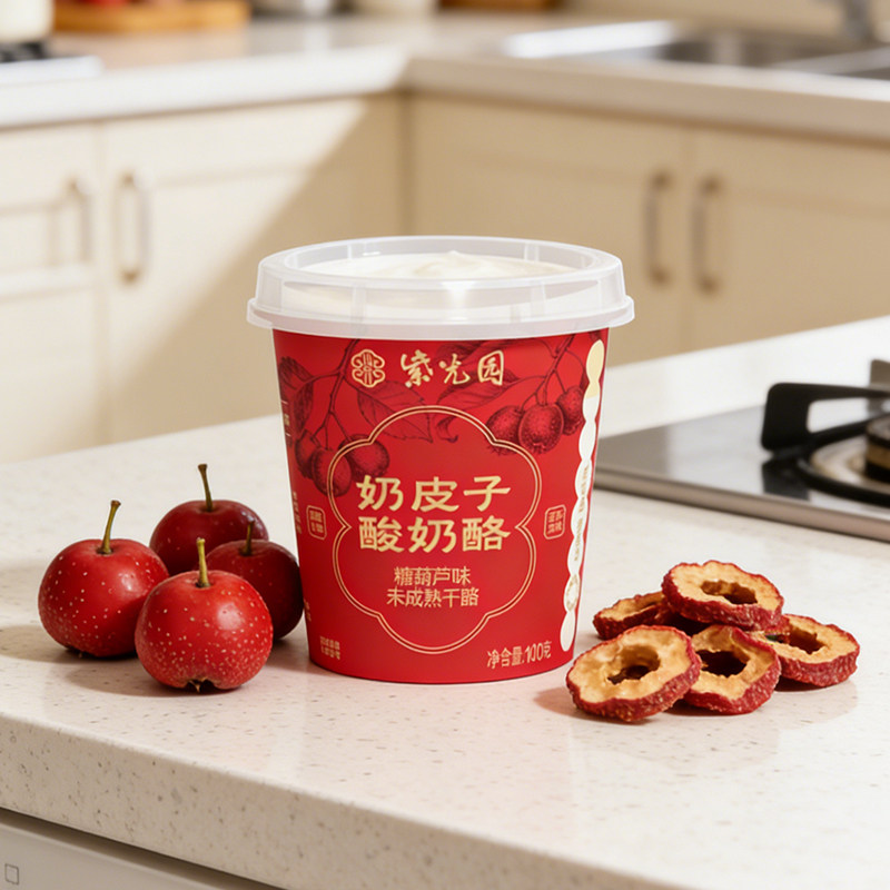 紫光园奶皮子酸奶酪糖葫芦味100g北京老字号年货解腻小吃豆腐酸奶