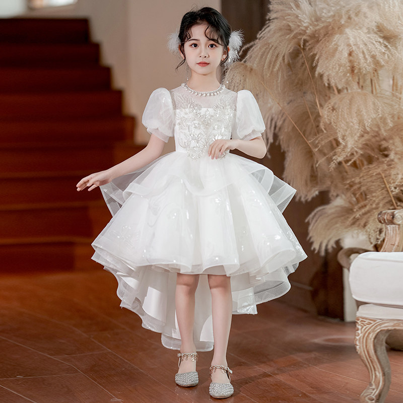 公主裙女童高端礼服夏季花童婚礼小女孩裙子儿童主持人连衣裙钢琴