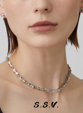 SSV深海系列海浪波纹金属项链男女同款chocker锁骨链