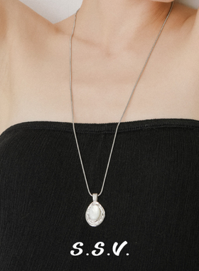 SSV深海系列海波白贝母/斑点石长项链 轻奢高级感秋冬毛衣链