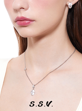 S.S.V.复古珐琅椭圆锆石项链