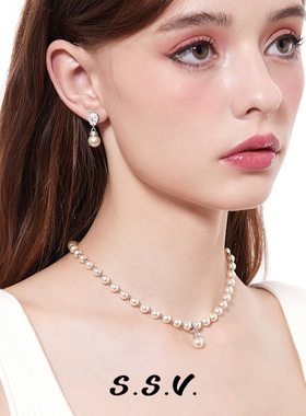 S.S.V.水滴锆石珍珠项链