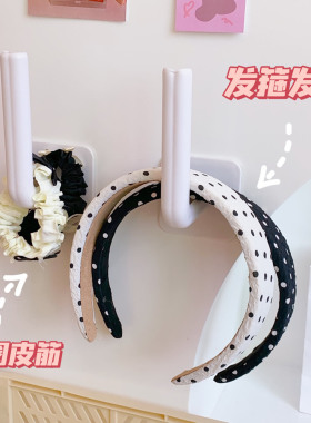 大肠发圈收纳盒壁挂免打孔挂钩架首饰头绳发饰橡皮筋发箍展示神器
