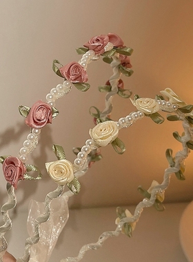 山茶花发带女绑发飘带发