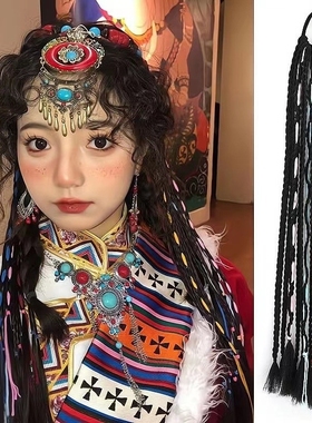藏族头饰西藏族藏式假发