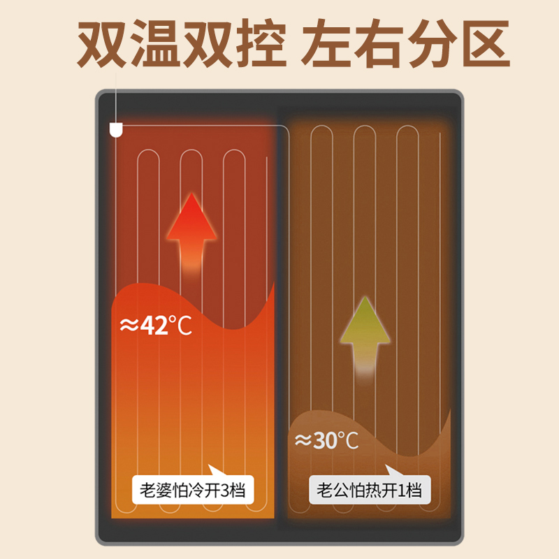 红豆电热毯双人双控调温除潮安全家用加厚电褥子单人学生宿舍智能,淘宝优惠券,粉丝福利购,淘宝优惠卷