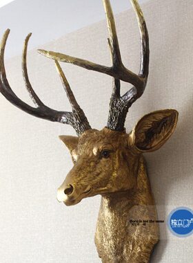 新房创意家居 树脂鹿头墙饰壁挂 新房婚房书房摆设摆件