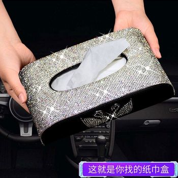 ລົດໃຫມ່ພາຍໃນເພັດ swan car tissue box women's napkin box exquisite car decoration Central control paper napkin box