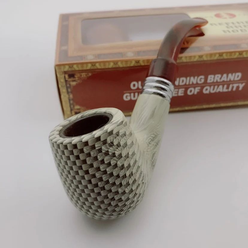 Solid Wood Resin Smoking Pipe Circulating Clean Bend Pipe Ci - 图2