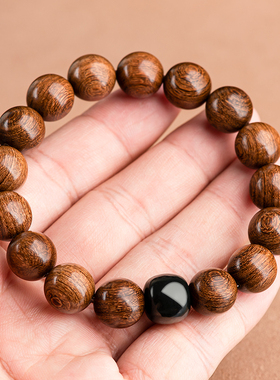 金丝檀木和田玉手串男女款