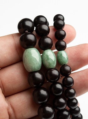 天然黑檀木手串男女天然翡翠