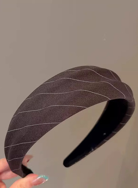 宽发箍大头围不勒头复古宽边高颅顶箍显脸小发箍法式高级洗脸头箍