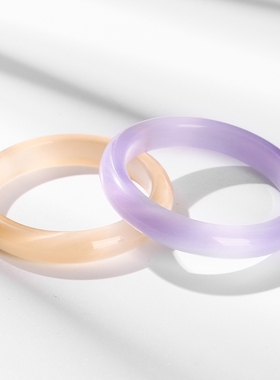 猫眼手镯清冷感冰透白月光新中式琉璃手镯女国风高级仿真玉镯