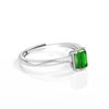 S925 silver natural A goods jade green small sugar cube saddle ring ice jade ring fashion ring for women