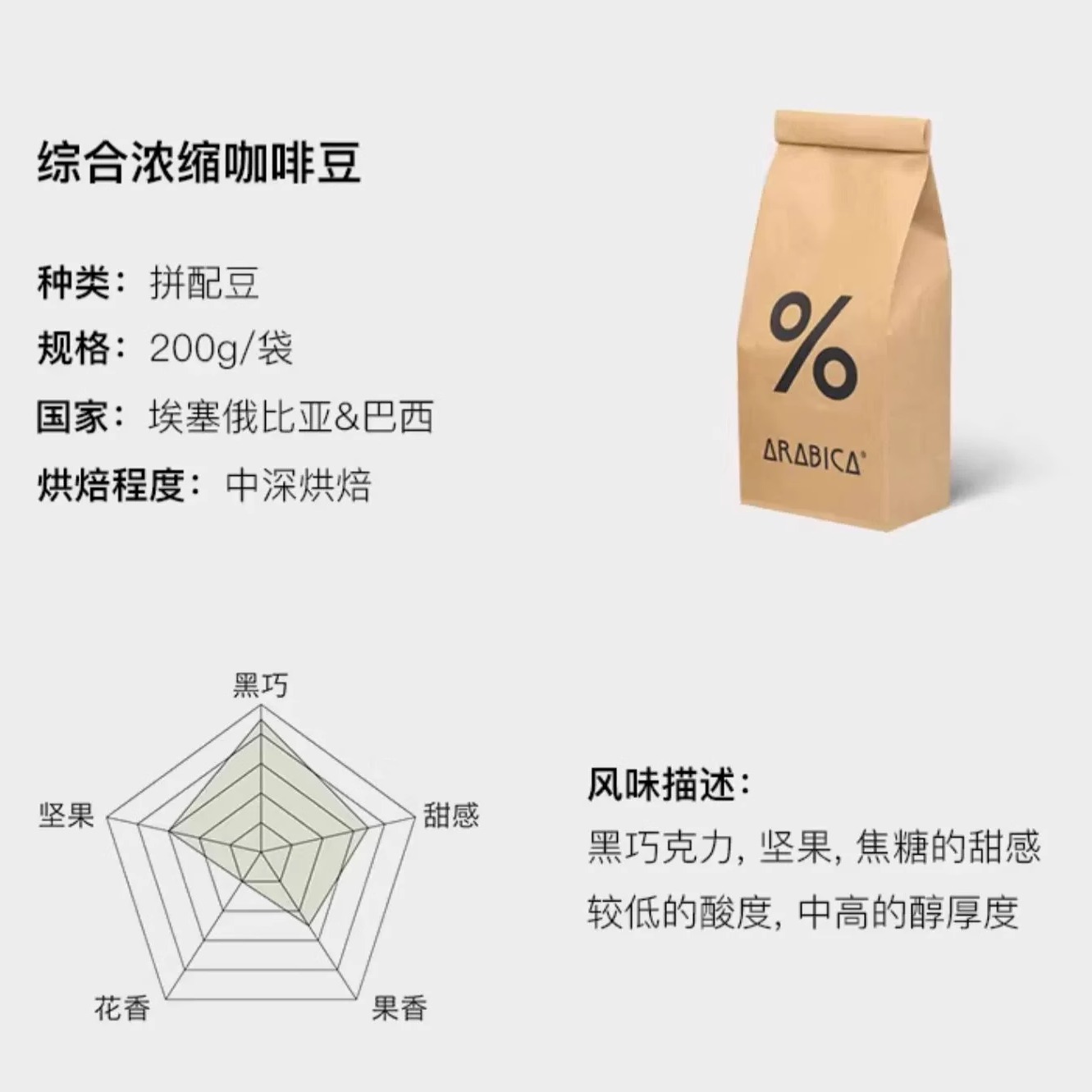 %arabica咖啡豆阿拉比卡200g门店同款arabica咖啡豆mstand咖啡豆 - 图0