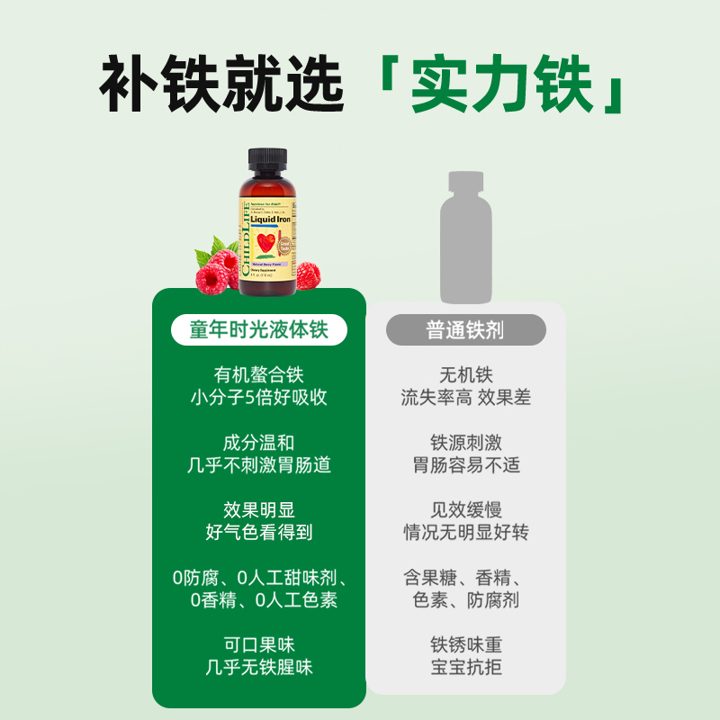 童年时光Childlife补铁营养液铁剂宝宝贫血有效补铁小脸红润