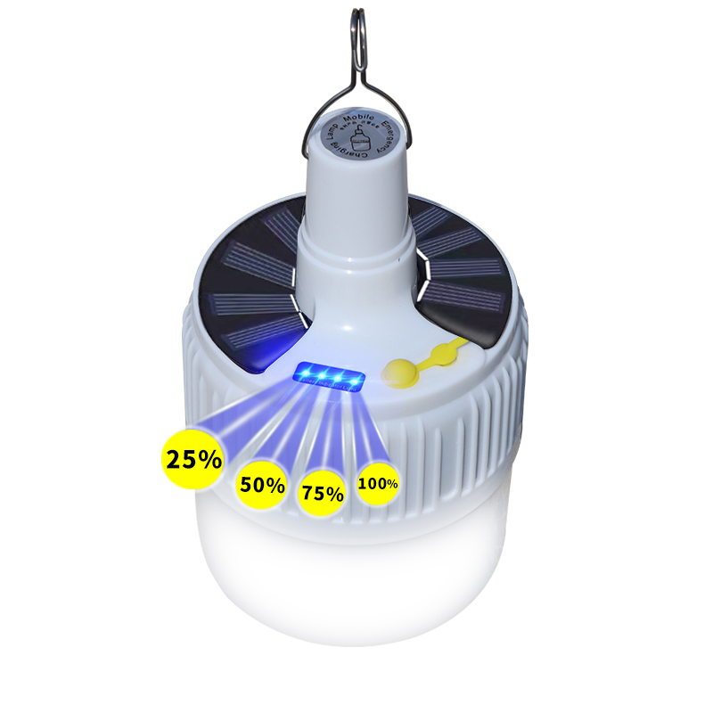 充电式LED太阳能灯泡停电应急照明家用超亮户外夜市摆地摊无线灯 - 图3