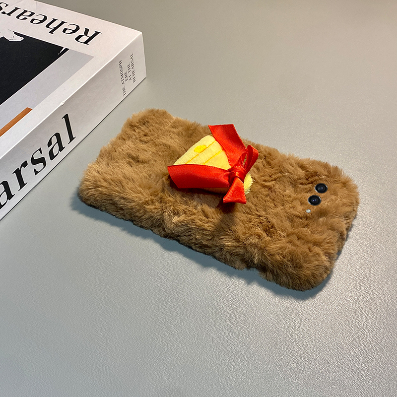 红色圣诞麋鹿适用三星zflip7fe手机壳zfold6毛球zflip5挂链w23flip毛绒3折叠屏zfold2秋冬季w22/w21/galaxy硬 - 图0