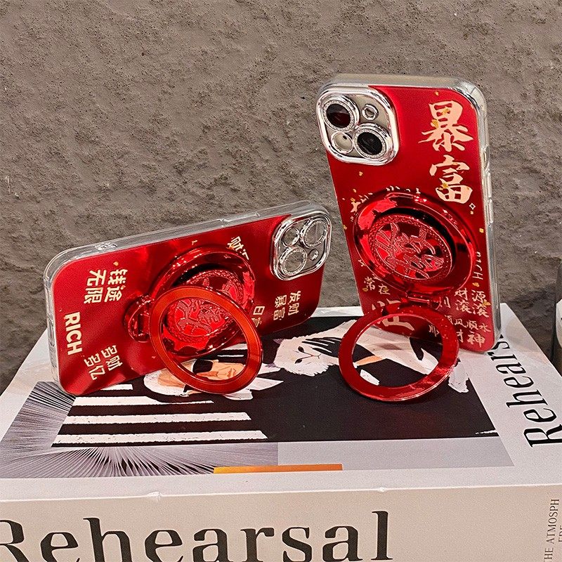 发财暴富可旋转适用opporeno15手机壳reon14立体13pro+支架12潮牌11冰川纹10马年9红色8新年7软6por十5/0ppo - 图2