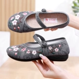 Модная этническая дышащая нескользящая обувь, слипоны для матери, туфли, городской стиль, этнический стиль, мягкая подошва, для среднего возраста