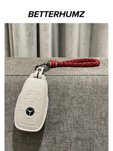 Alcantara适用于奔驰AMG GT50钥匙套G500/G63AMG翻毛皮GLE350包扣 - 图1