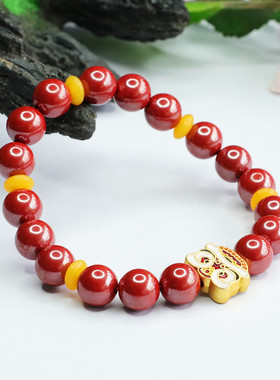 朱砂手串帝王砂事事如意醒狮手链国潮女士款礼品气质文雅大气饰品