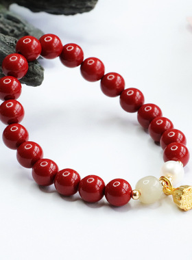 天然和田玉手串紫金砂多子多福莲蓬手链珠宝民族风情侣闺蜜礼物