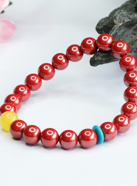 朱砂手串帝王砂手链国潮手串珠宝男女士本命年百搭简约饰品