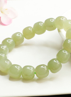 天然和田玉桶珠手链透润手串玉石玉器珠宝新中式民族风手饰品礼物